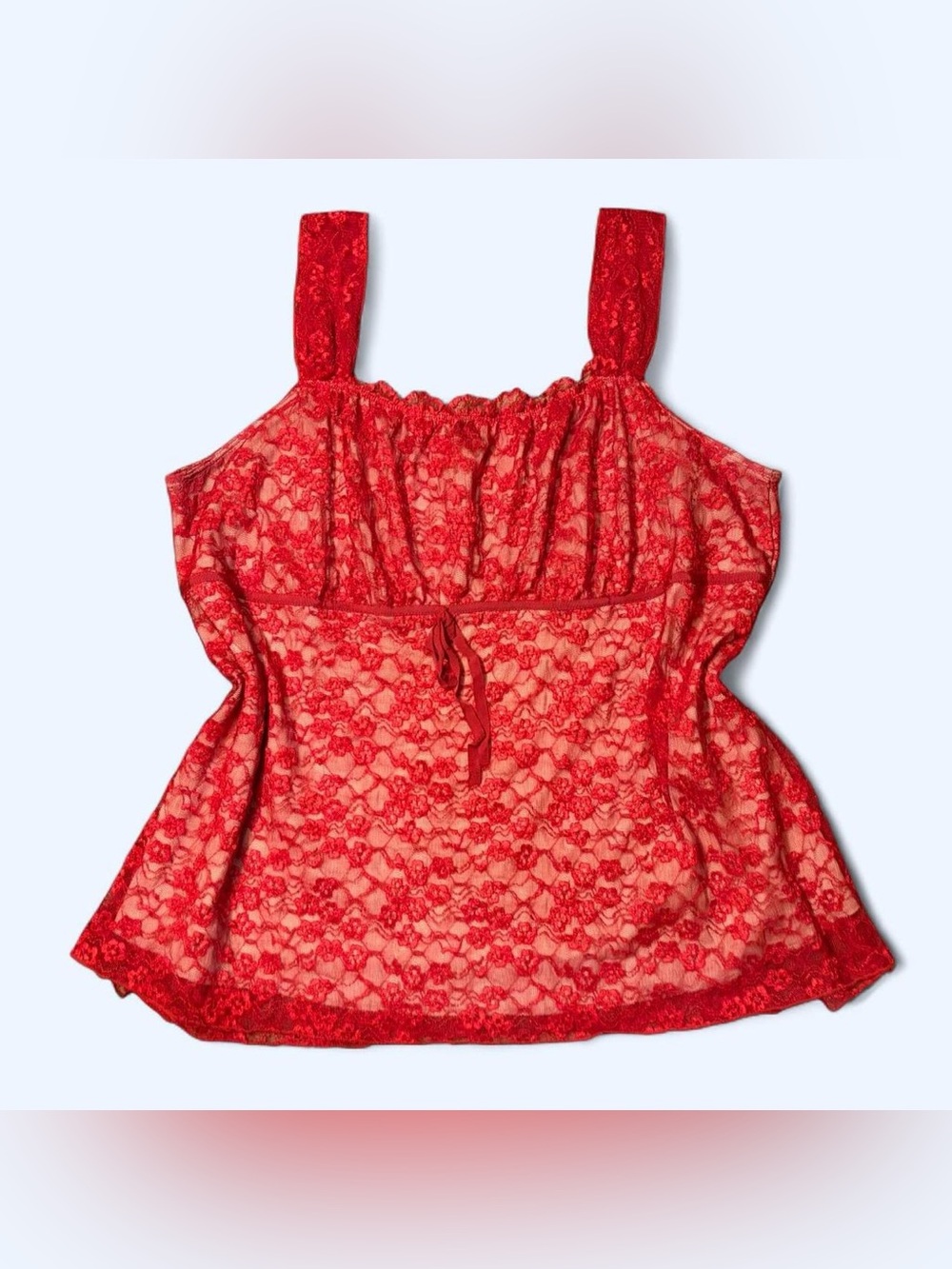 Red Floral Lace Babydoll Top by Venezia!
